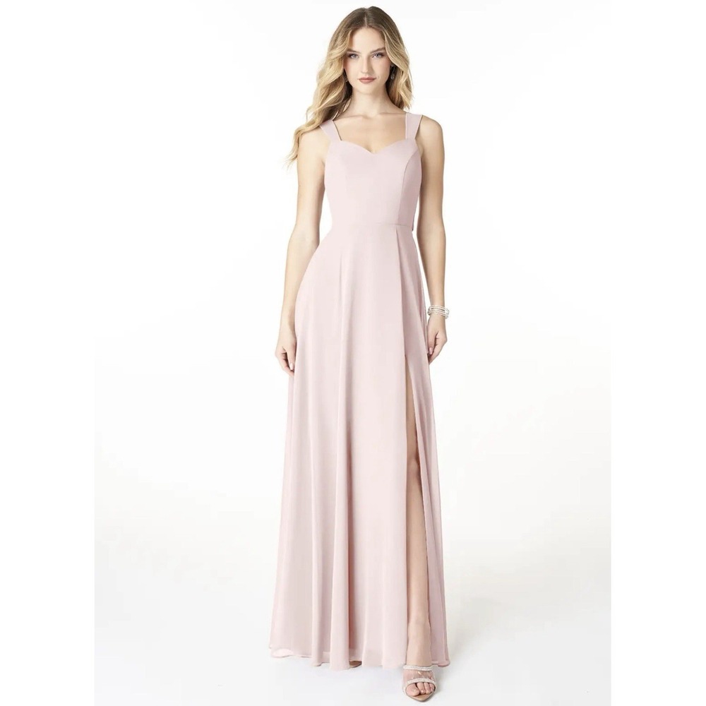 Azazie Julie Soft Pink A-line Chiffon Sleeveless Bridesmaid Formal Dress XL